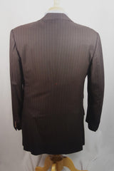 Kiton Custom Wool Men's Double-Breasted Gray Pinstripe Suit - Sz 52 (US 42)