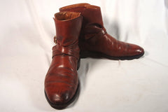 Elegant Allen Edmonds Mahogany Leather Strap Ankle Boots - Sz 12B
