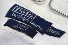 Ralph Lauren Polo Estate Custom Fit White Linen Men's Dress Shirt - Sz 16.5