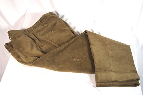 Façonnable Olive Brown Cotton Men's Corduroy Pants - Sz 40R
