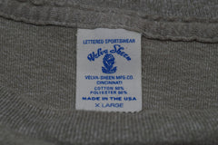 Velva Sheen Lettered Sportswear Cotton-Blend USA-Made Men's Gray Shirt - Sz XL