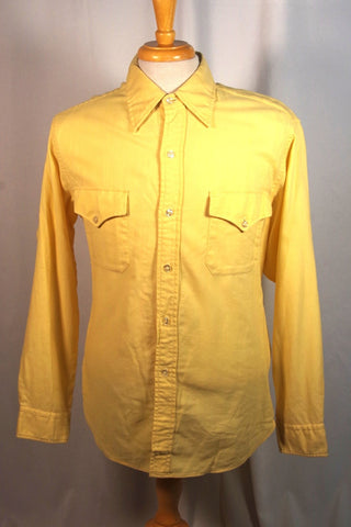 Viyella Abercrombie & Fitch Yellow Wool/Cotton Dress Shirt - Sz XL