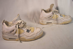Air Jordan 4 Retro Pure Money White Sneakers - Sz 12