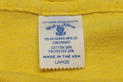 Velva Sheen Lettered Sportswear USA-Made Yellow Tee Shirt - Sz L