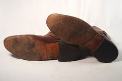 Elegant Allen Edmonds Mahogany Leather Strap Ankle Boots - Sz 12B