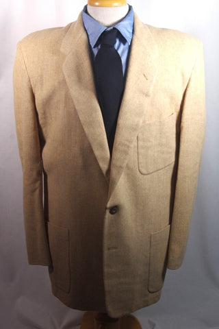 Vintage Barr Southern California USA-Made Sandy Brown Tweed Sport Coat - Sz 42