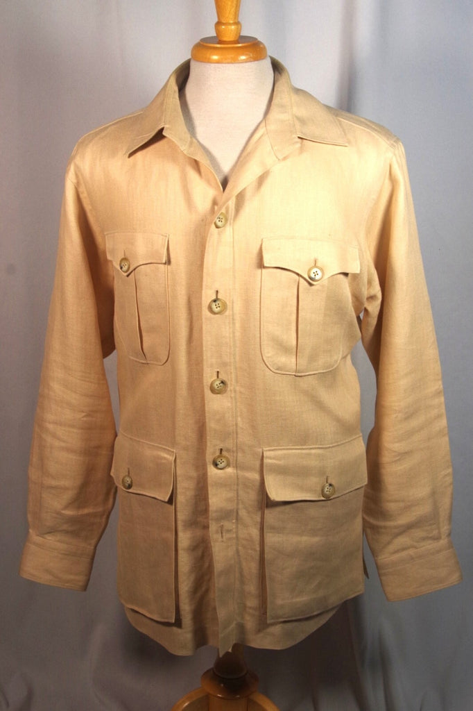 2011 Ascot Chang Heavy Duty Linen Herringbone Safari Jacket - Sz ~44