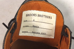 Brooks Brothers Black Fleece Women's Pebblegrain Leather Brogue Heels - Sz 8