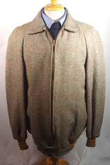 Vintage Bruce Shelton Outercoat Donegal Irish Wool Plaid Tweed Jacket - Sz ~40