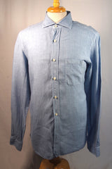 Mariano Rubinacci Lightweight Blue Dress Shirt - Sz L