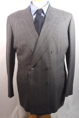 Strickland & Sons of Savile Row Gray Double-Breasted Pinstripe Suit - Sz ~42
