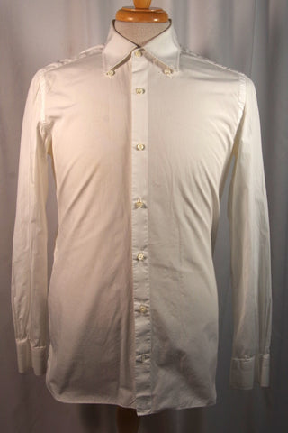 Borrelli Napoli White Cotton Men's Dress Shirt - Sz 16/41