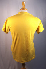 Velva Sheen Lettered Sportswear USA-Made Yellow Tee Shirt - Sz L