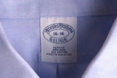 Sleek Brooks Brothers Slim Fit Non-Iron Cotton Men's Blue Dress Shirt - Sz 16-36