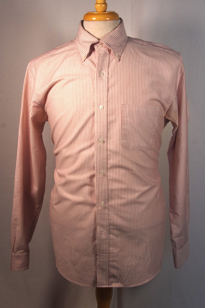 Brooks Brothers Regent Fit Salmon Striped Oxford Cotton Dress Shirt - Sz 16-35