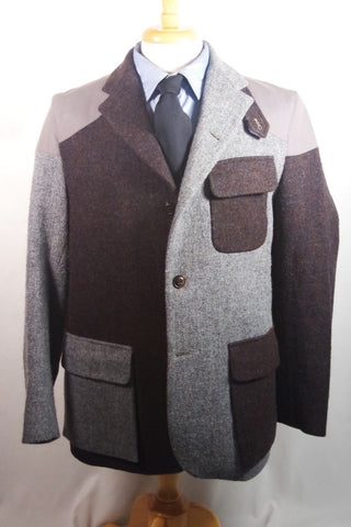 Gorgeous Nigel Cabourn Gray Patchwork Harris Tweed Sport Coat - Sz 52 (US ~44)