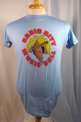 Gorgeous Vintage Radio City Music Hall Sky Blue Tee Shirt - Sz ~36