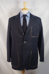 Brioni Silk-Lined Navy Blue Cotton/Linen Jacket - Sz 40