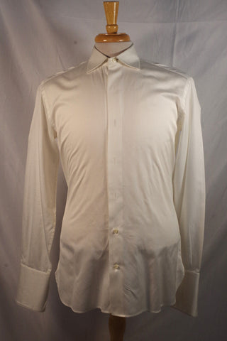 Guy Rover Italian White Tuxedo Oxford Formal Dress Shirt - Sz 15.5