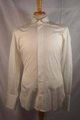 Guy Rover Italian White Tuxedo Oxford Formal Dress Shirt - Sz 15.5