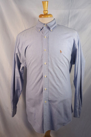 Ralph Lauren Polo Yarmouth Oxford Blue Dress Shirt - Sz 16.5 - 34