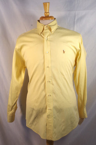 Ralph Lauren Polo Yarmouth Oxford Yellow Dress Shirt - Sz 15.5 - 32-33