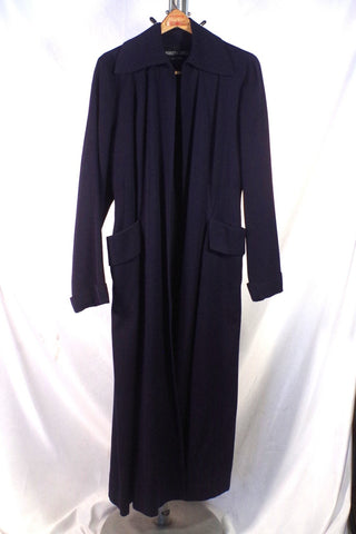 Stunning 1940s-50s Mabley & Carew Navy Blue Long Women's Coat - Sz S