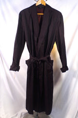 Holliday & Brown (Re-Edited for Prada) Black and Burgundy Silk Robe - Sz XL