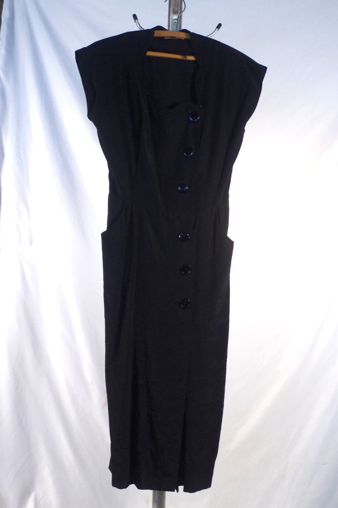 1960s Womans Black Uniform Waitress Dress - XS/S