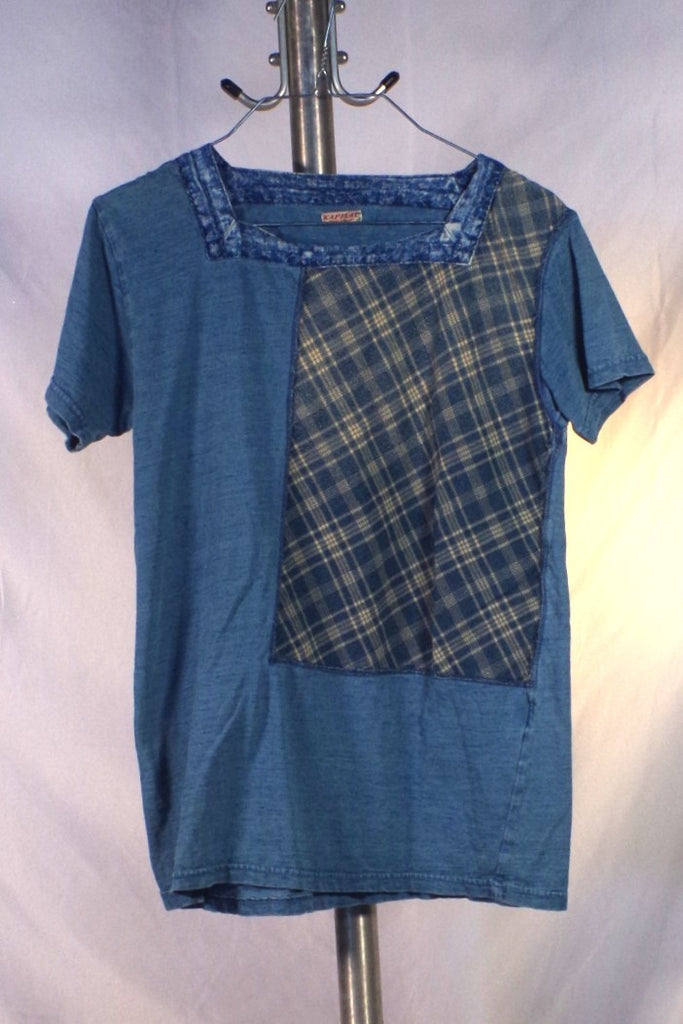 Kapital Japanese Cotton Blue Patchwork Women's Blouse - Sz M
