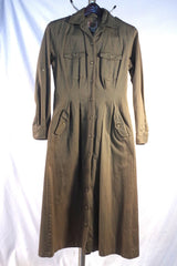Vintage Banana Republic Pleated Beige Khaki Utility Dress - Sz S