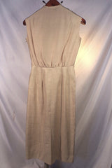 Beautiful 1950s Pat Hartley Tan Dress - Sz ~S/M