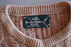 Vintage Quill's Woolen Market Cashmere Cable Knit Sweater
