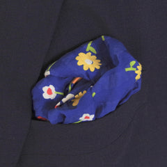 Blue Floral Bouquet Seersucker Pocket Square by Put This On