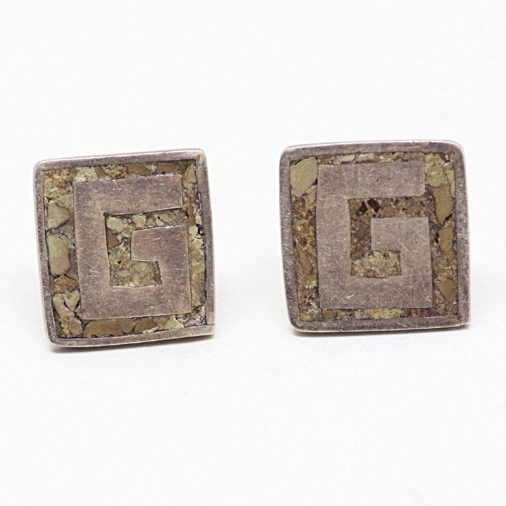 Sterling Mexican Silver "G" Cufflinks