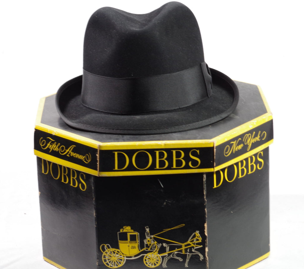 Dobbs Black Stingy Brim Fedora 7 1/4