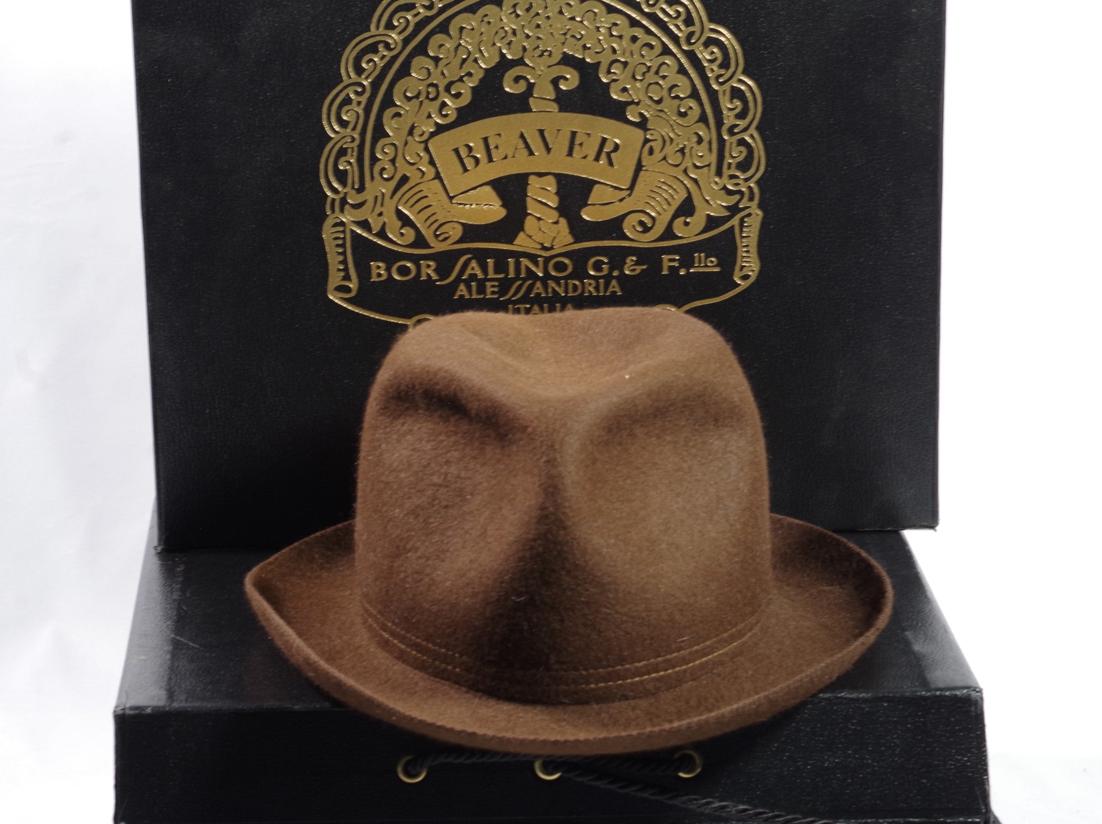 帽子 40s Vintage Borsalino Alex 7 3/8 59cm Borsalino Alessandria Brown Fedora 7 3/8 – Put This On