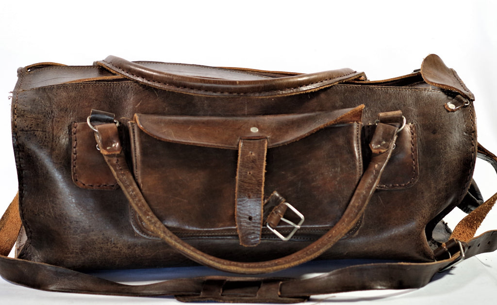 Vintage Brown Leather Tote Bag