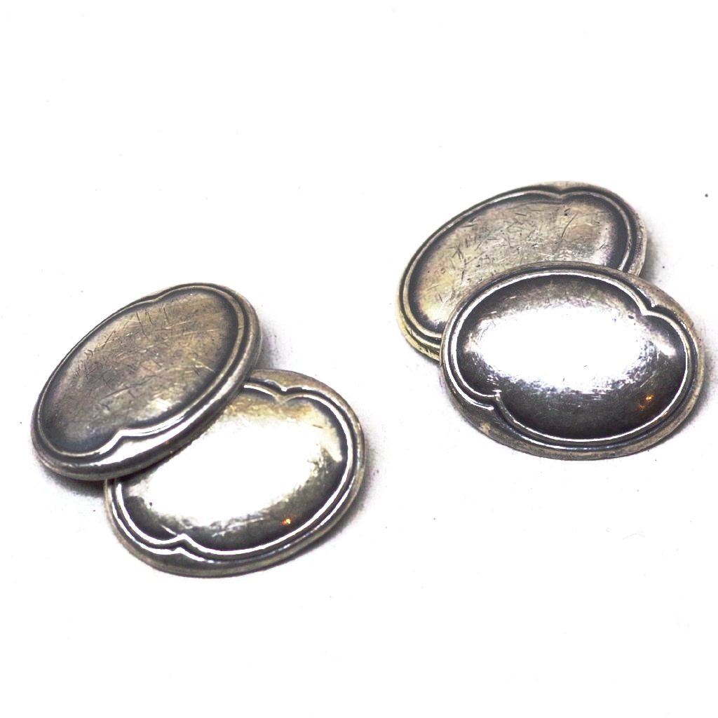 Vintage Rounded Silver Cufflinks