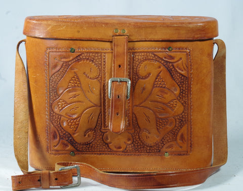 Ornate Tooled Leather Shoulder Bag