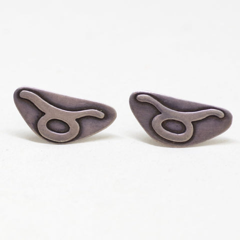 Wide Sterling Abstract Cufflinks