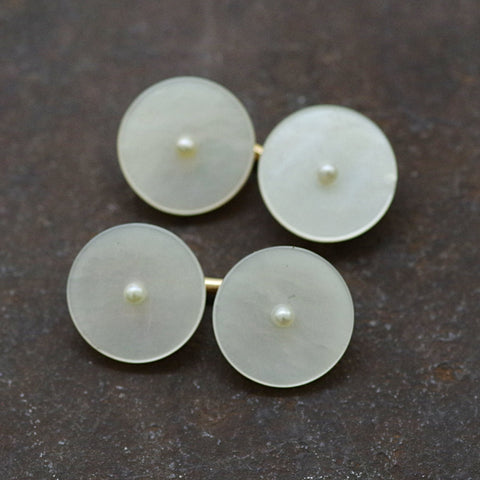 14kt Gold Backed Mother of Pearl Cufflinks