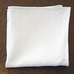 19th Century Hand-loomed White Linen Pocket Square