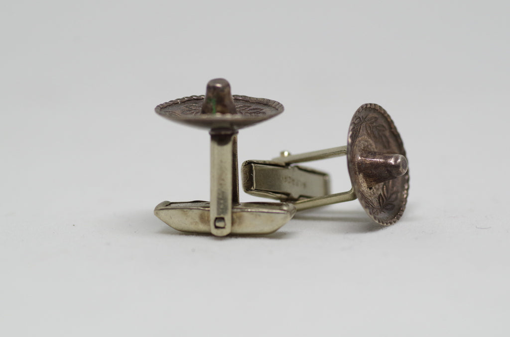 Mexican Sterling Silver Sombrero Cufflinks