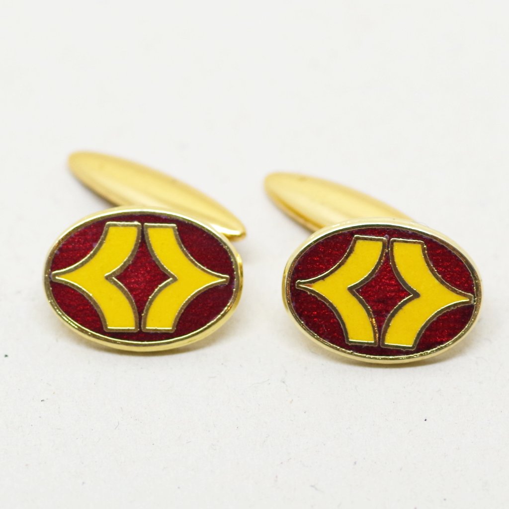 Red and Yellow Enamel Cufflinks