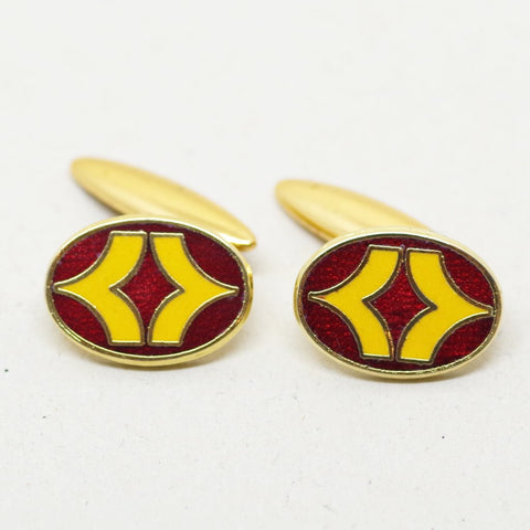 Red and Yellow Enamel Cufflinks