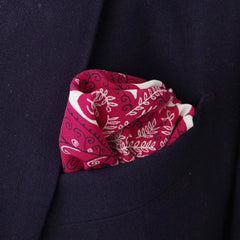 Rich Burgundy Leaf Rayon Pocket Square by Put This On