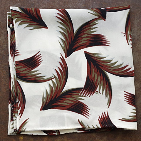 Brown Frond Silk Pocket Square by Put This On