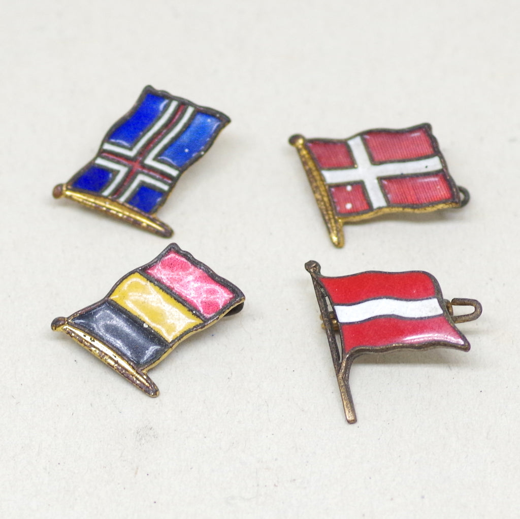 Northern European Enamel Flag Pins