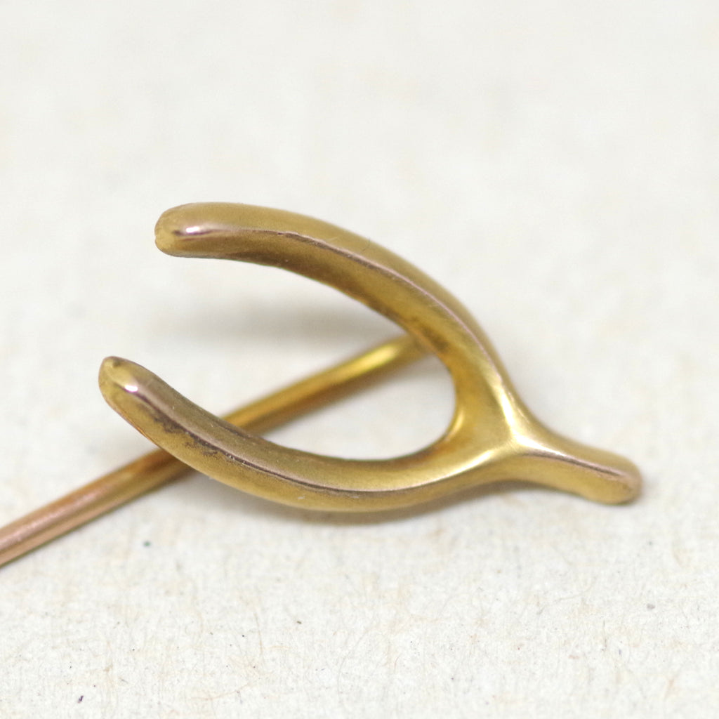 10kt Gold Wishbone Stick Pin